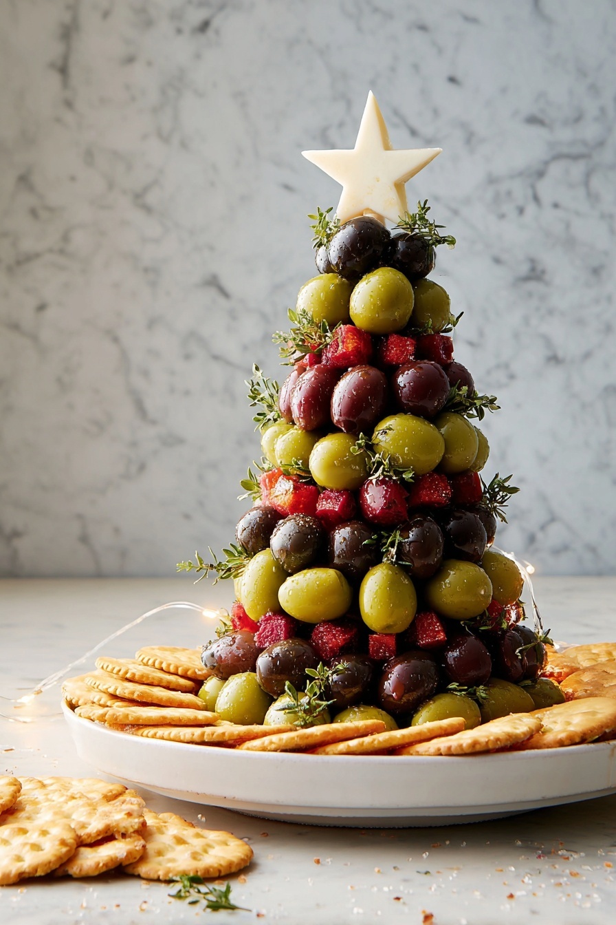 Easy Antipasto Cheese Ball Christmas Tree: Festive Holiday Recipe